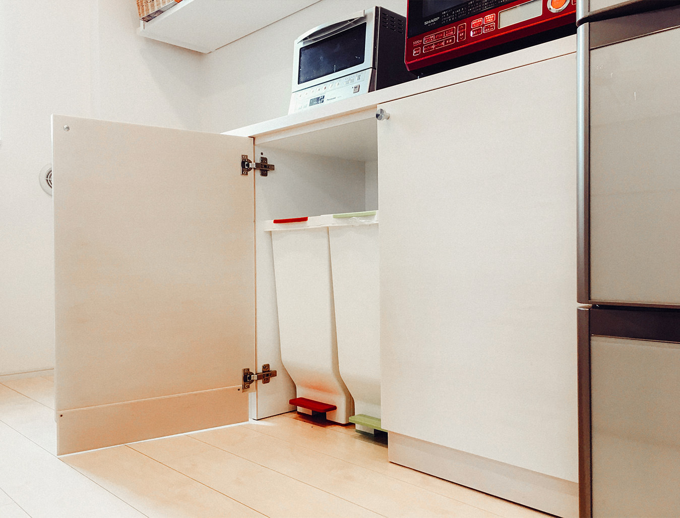 ゴミ箱のサイズを元にスムーズに取り出せるよう設計している